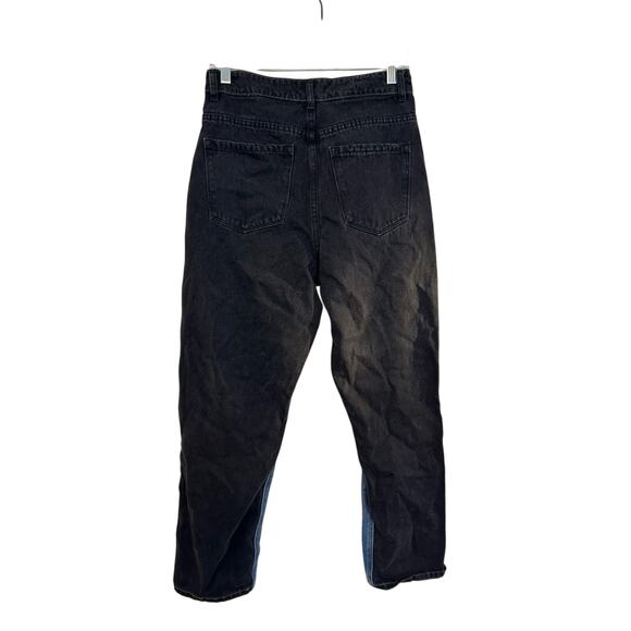 Superdown Revolve Carmen Two Tone Straight Black and Blue Denim Size XL - Picture 2 of 7
